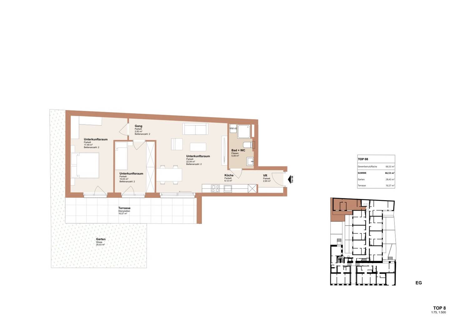Ground floor apartment with terrace and garden in Ottakring