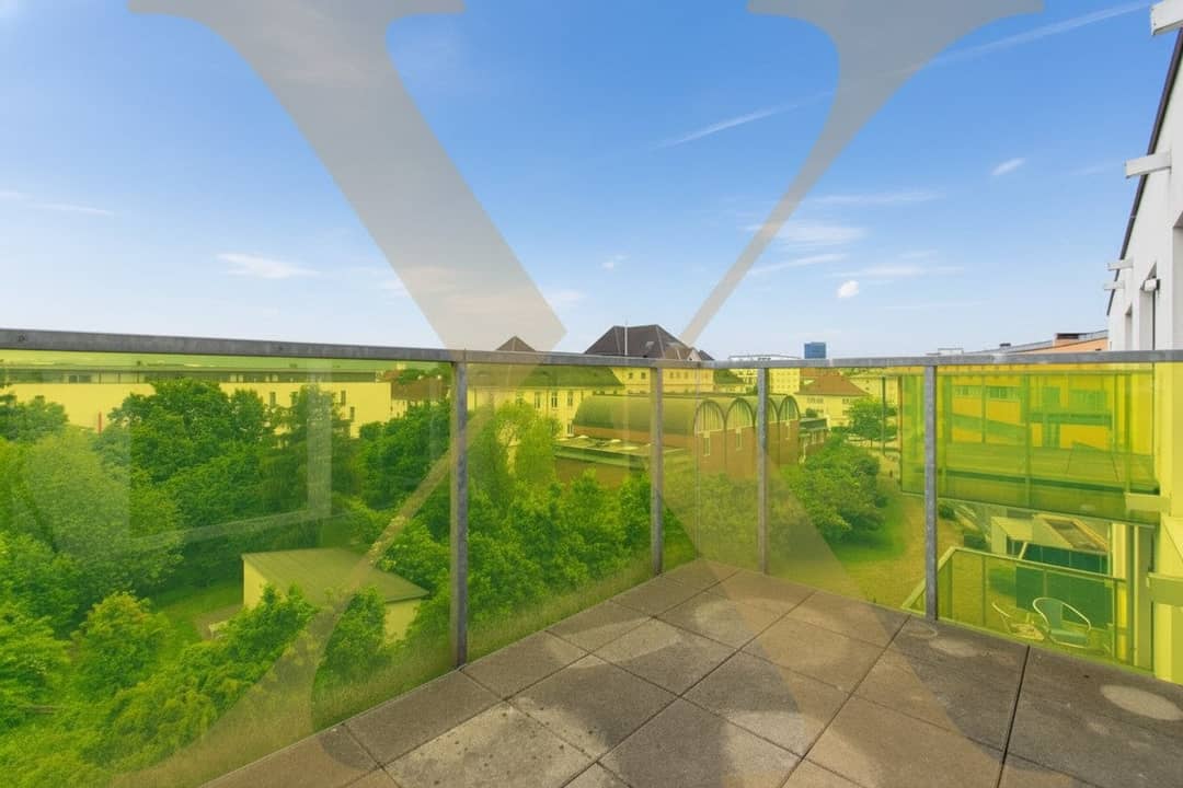 Apartment with sunny balcony and modern kitchen