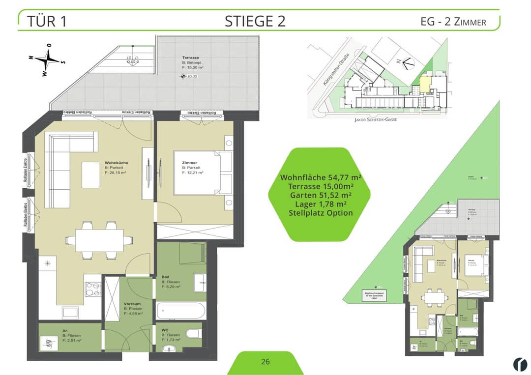 Garden Apartment Veritas Tulln Top 2/1