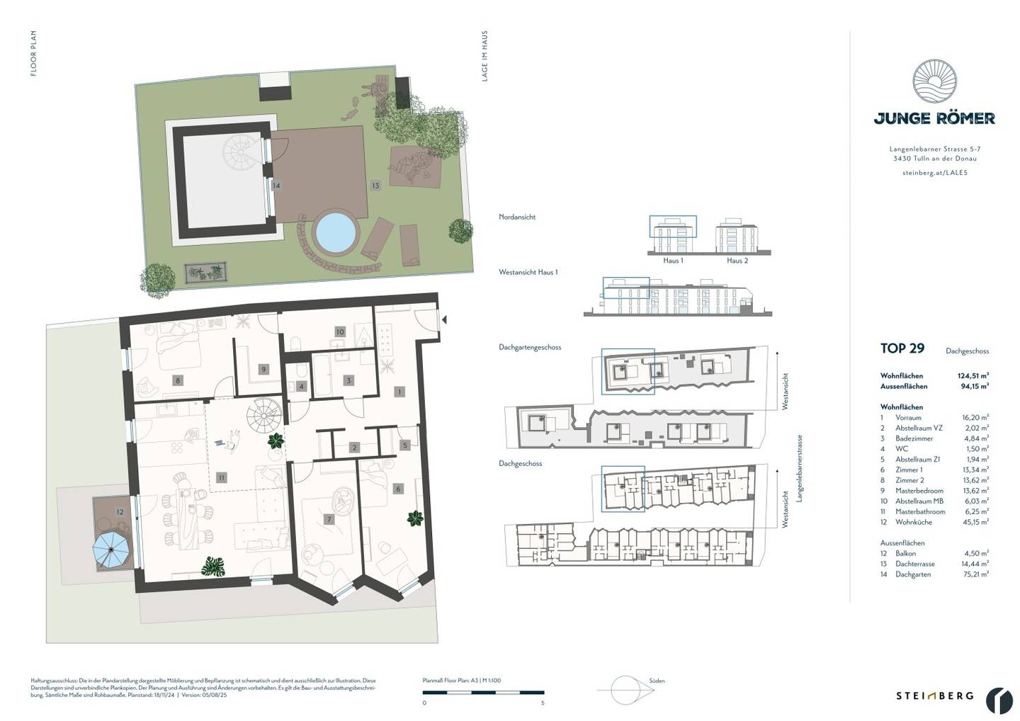 4-room apartment with roof garden