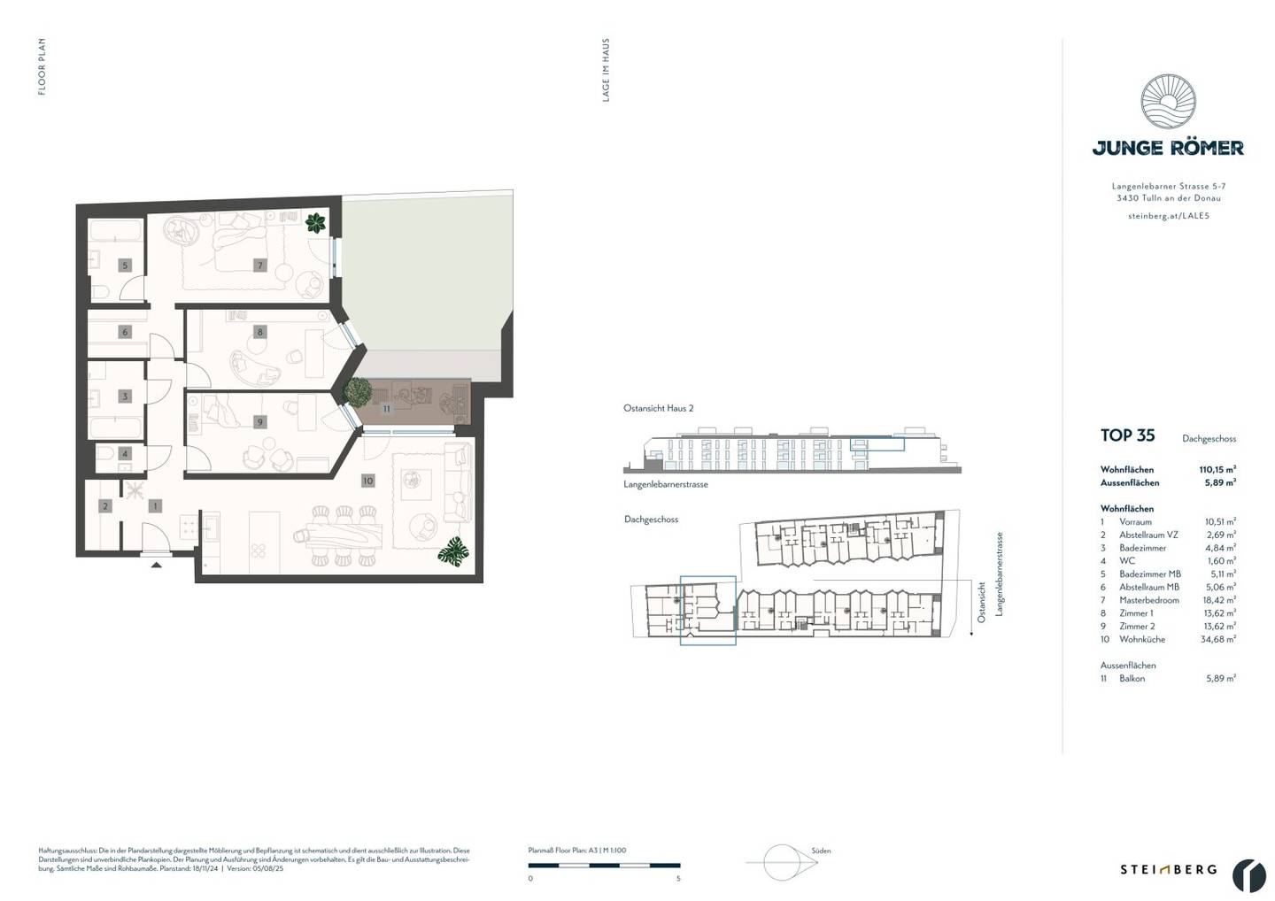 4-room attic apartment with balcony