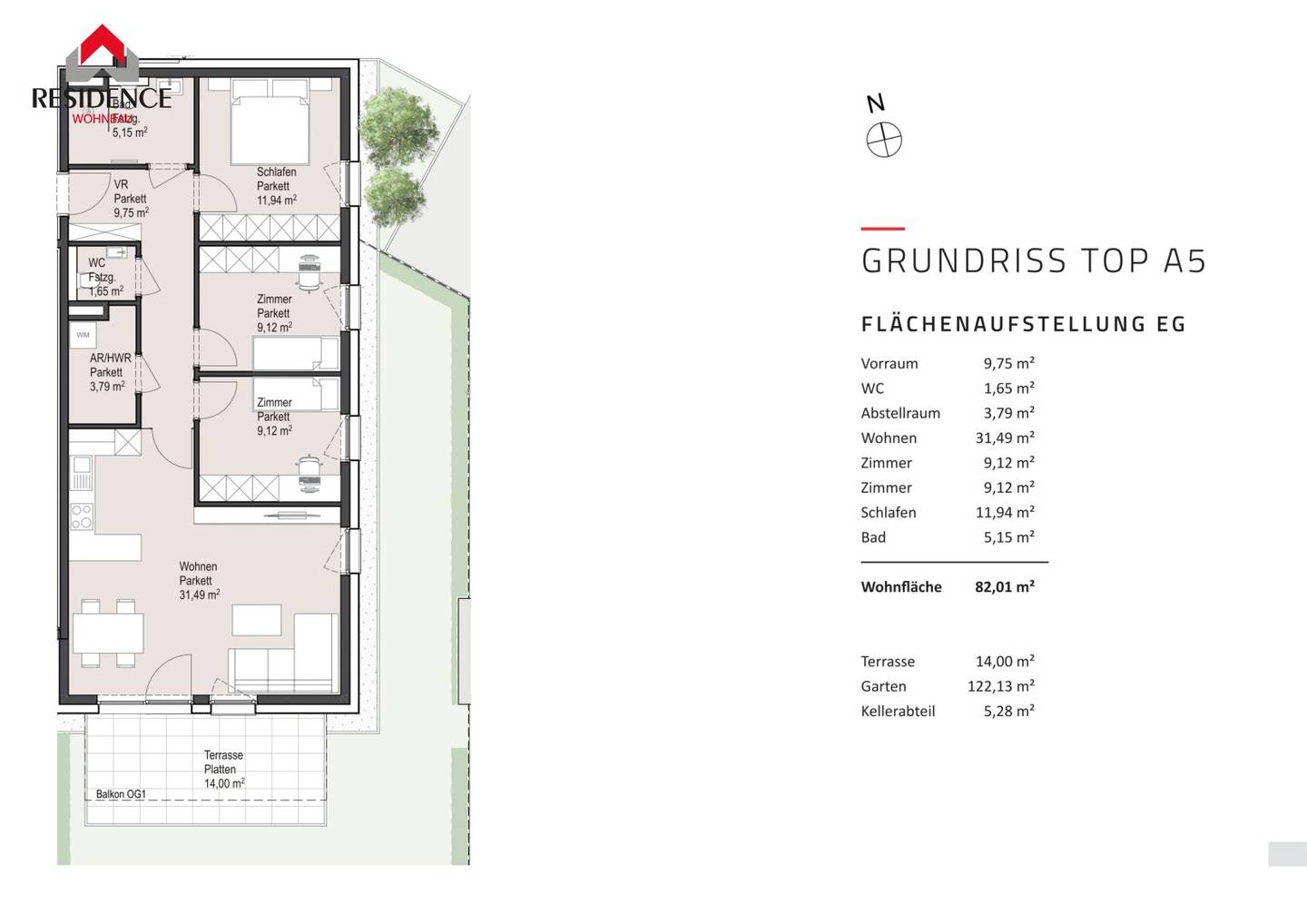 Erdgeschosswohnung mit Privatgarten Erstbezug