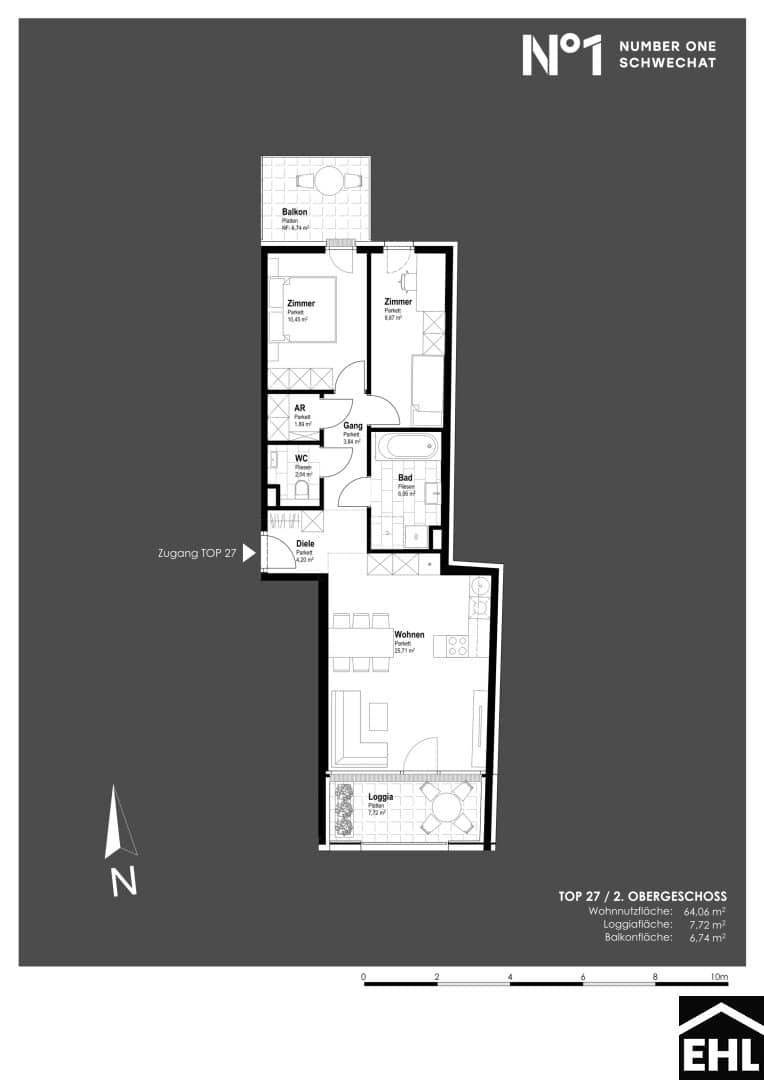 Apartment Hauptplatz balcony new build