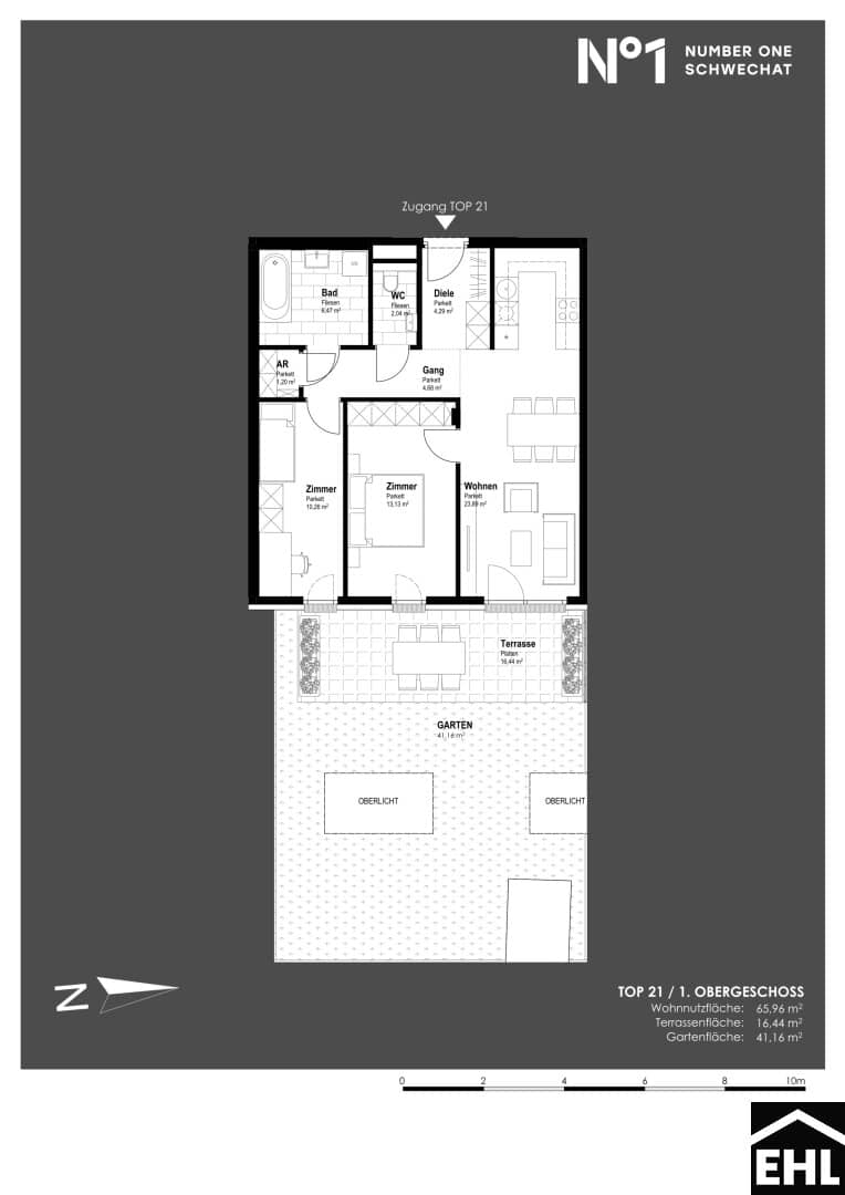 Apartment central location with balcony garden