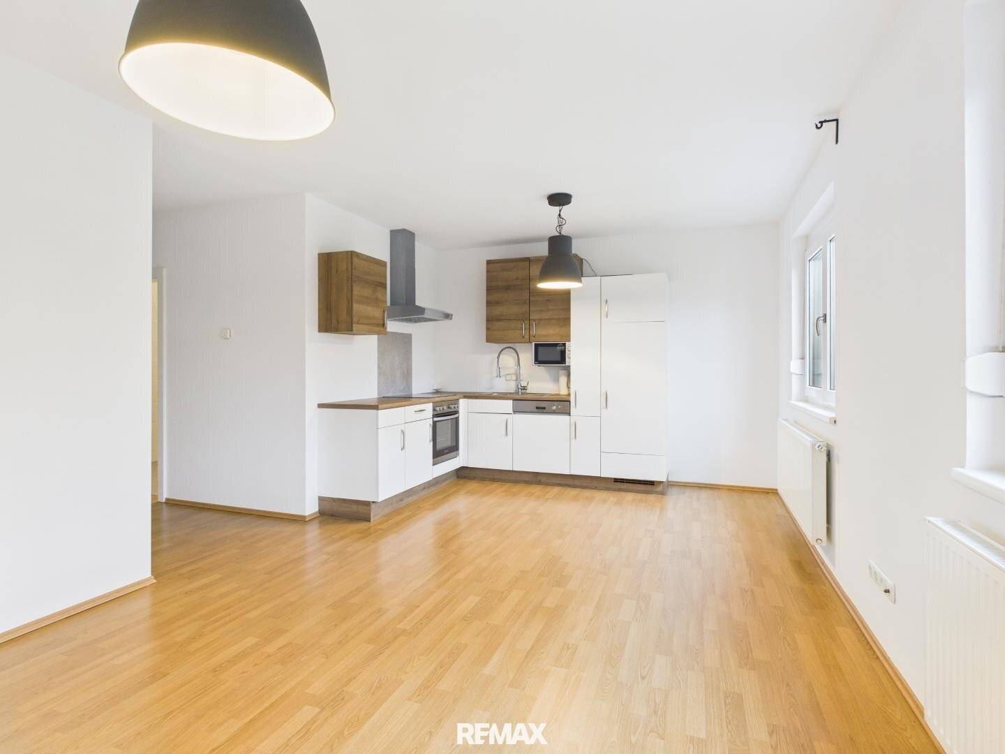 Modern apartment with garden view and built in kitchen