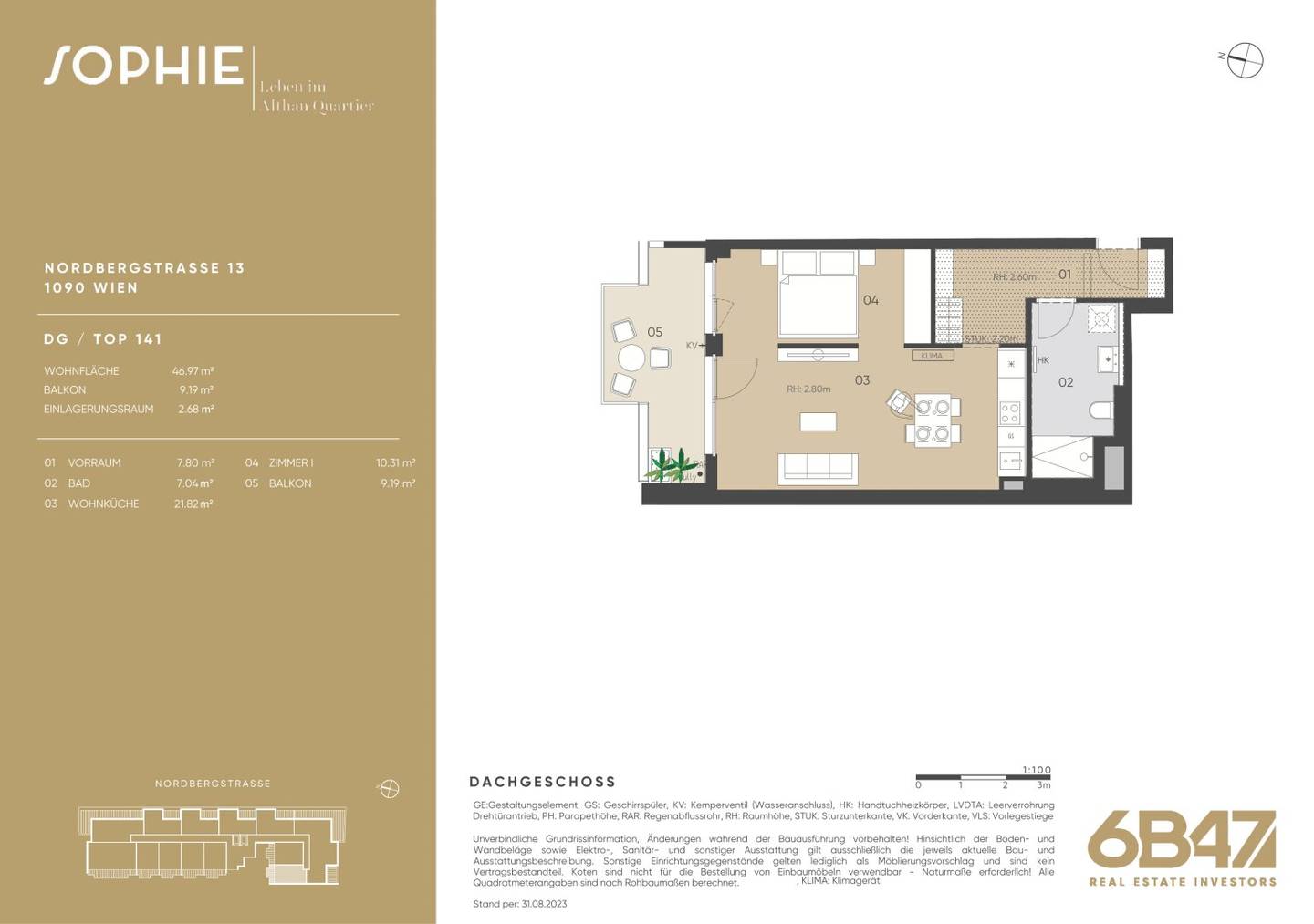 New build apartment with balcony near U4