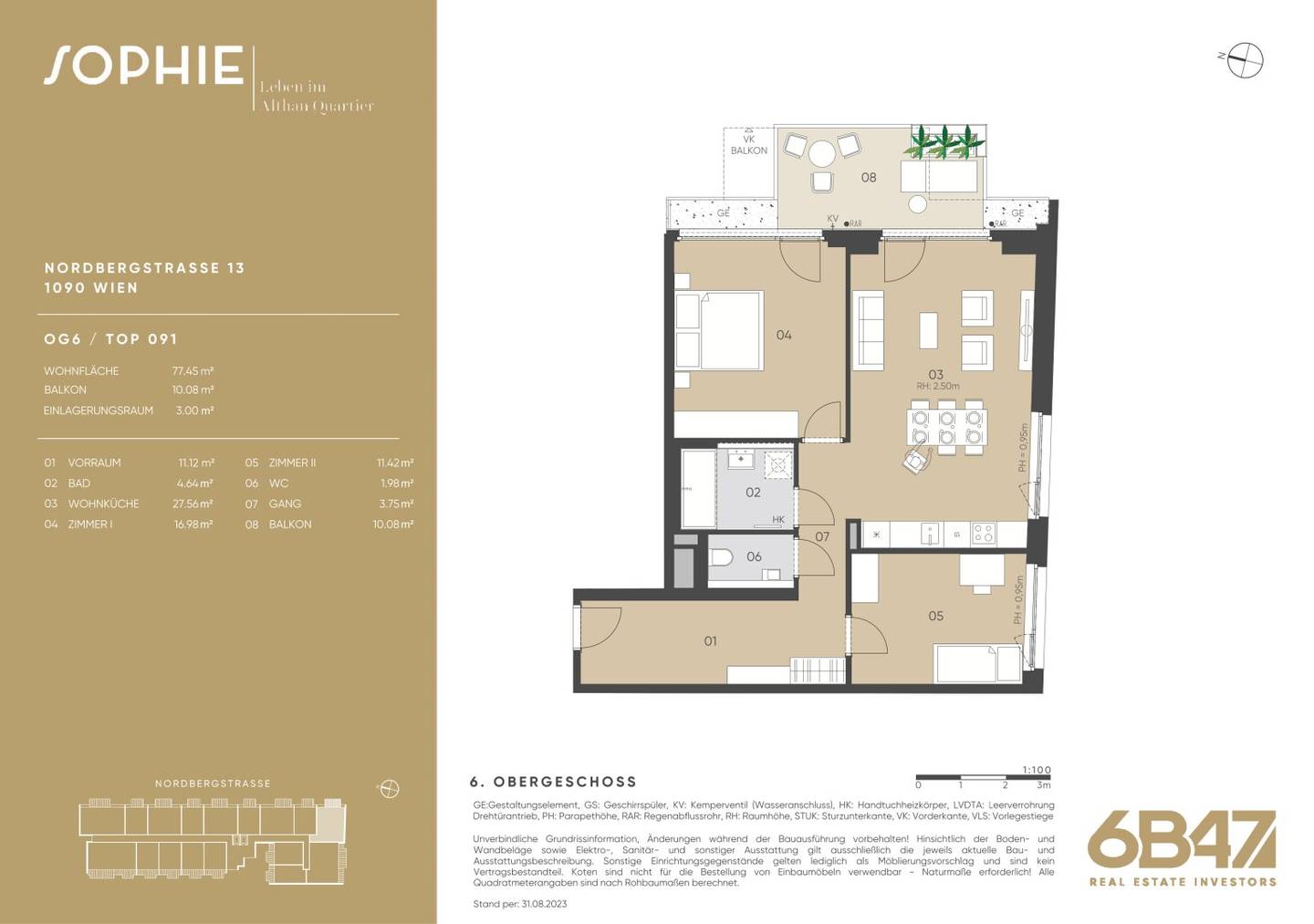 New build apartment with balcony near U4