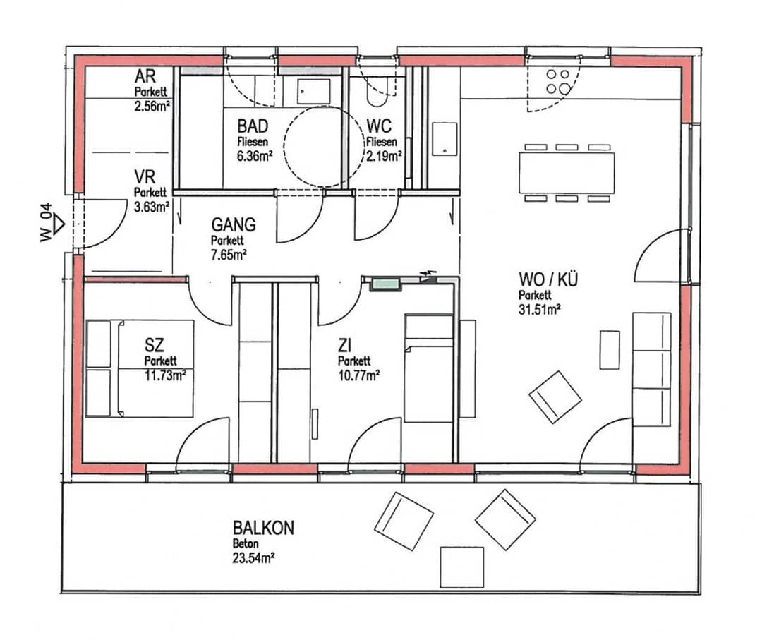 Apartment with spacious southwest terrace