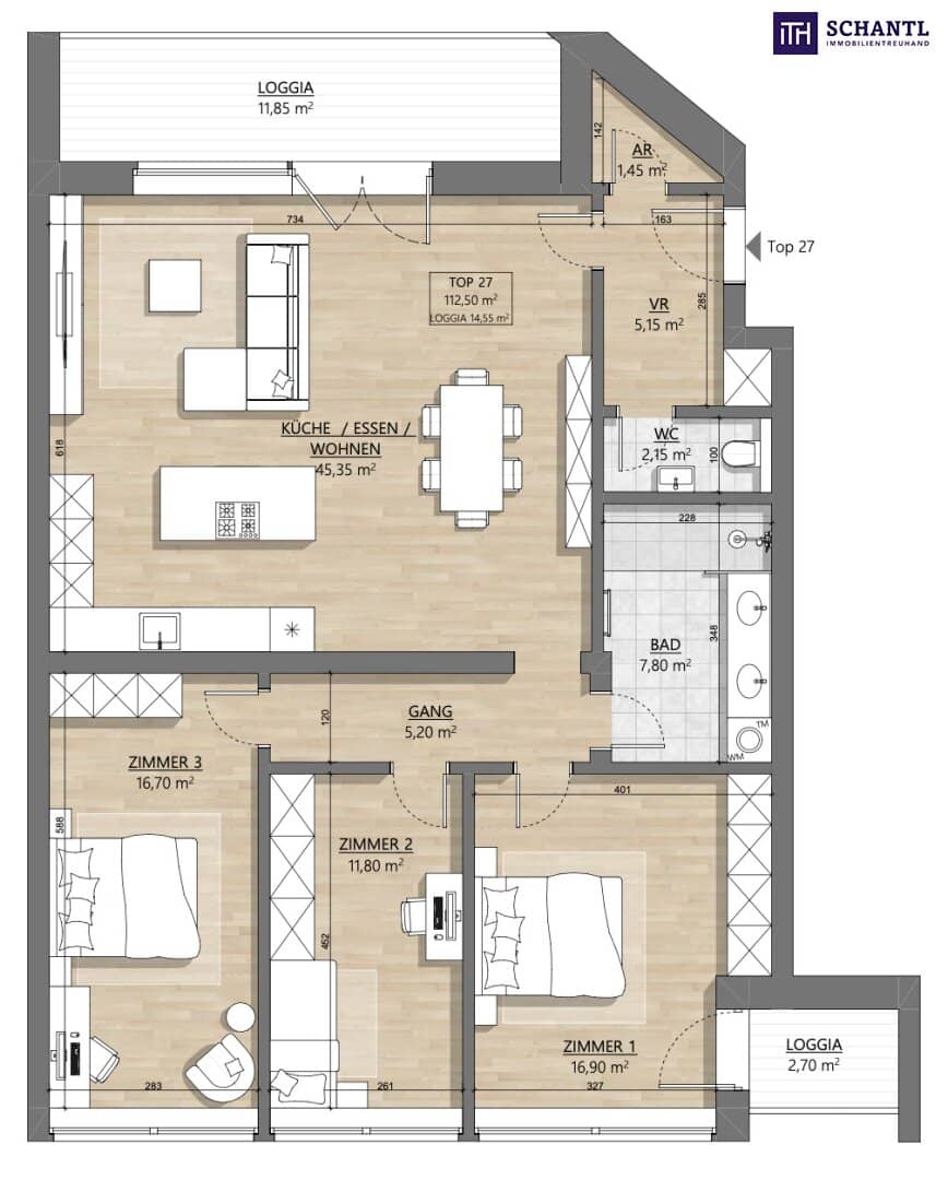 Erstbezug Wohnung Hundsturm Park Loggien