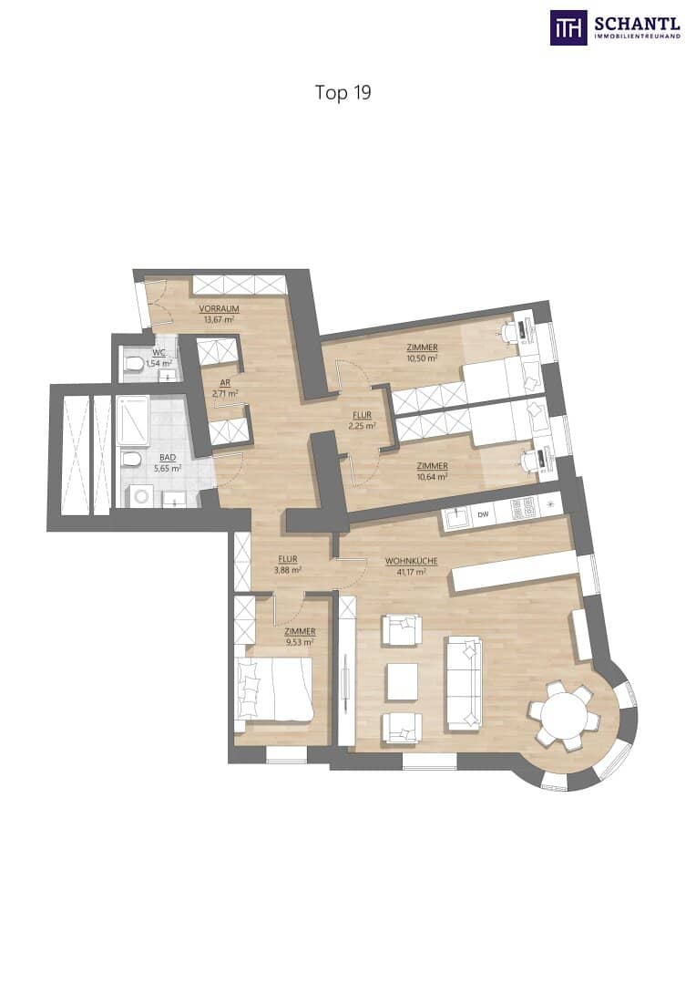 Wohnung im Gründerzeithaus nahe Hundsturm Park