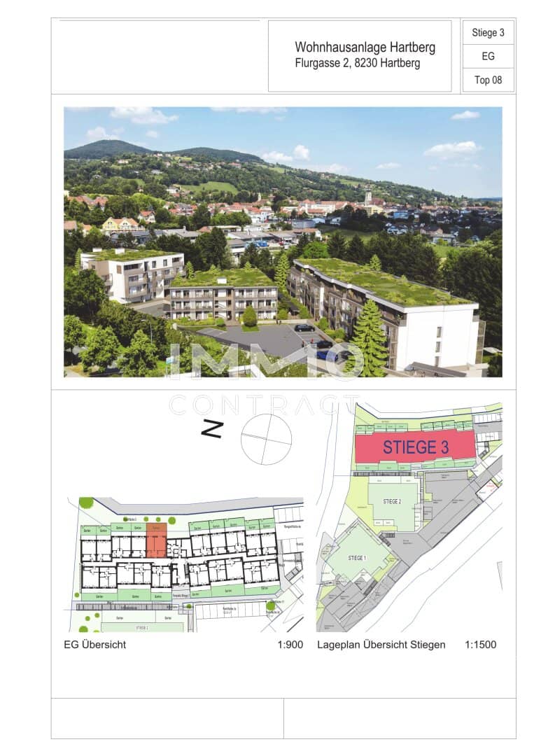 Newly built apartment terrace parking