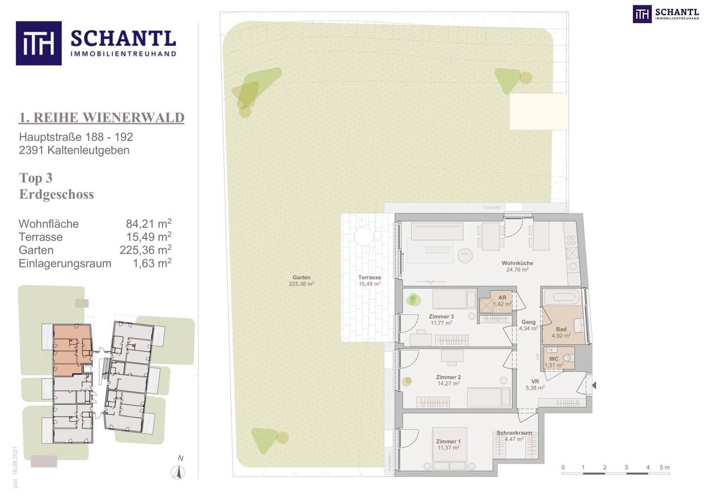Wohnung im Wienerwald Neubau mit großem Garten