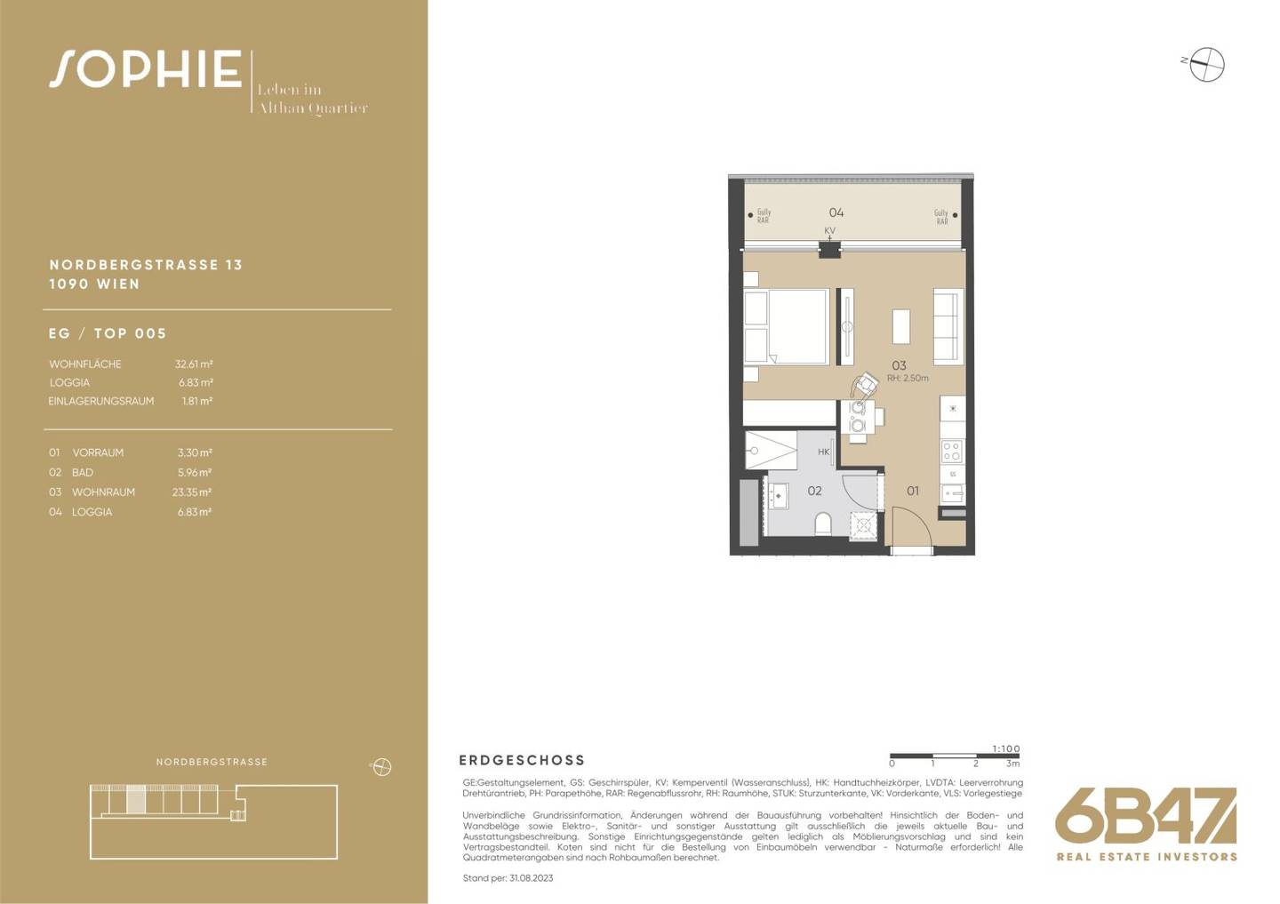 New build apartment in Alsergrund with loggia and hardwood floors