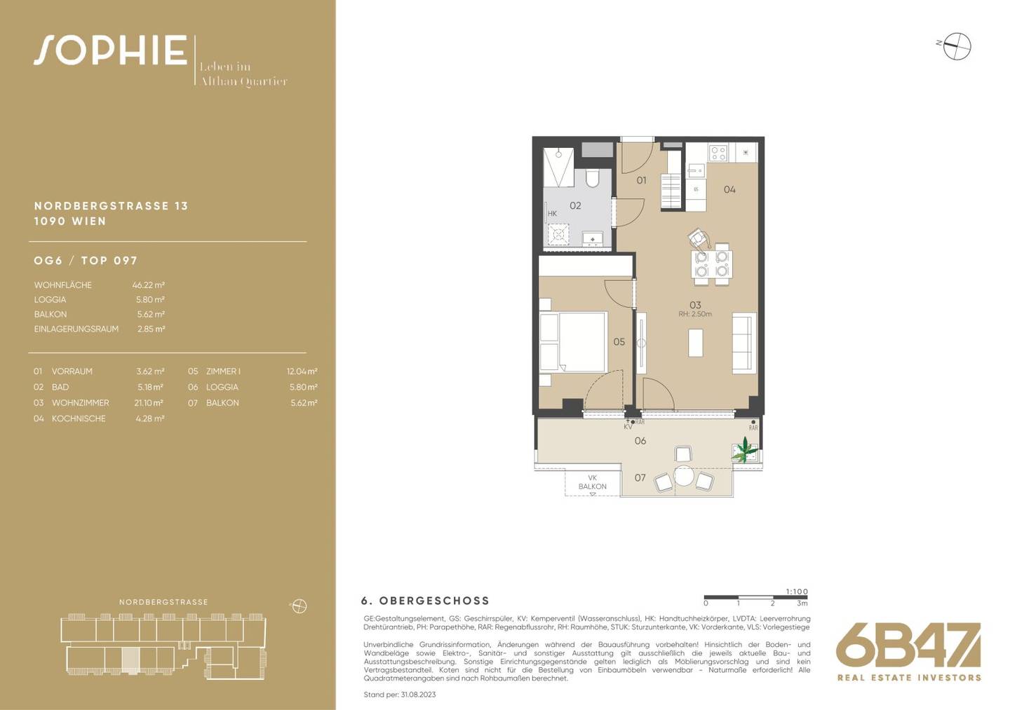 Anlegerwohnung mit Loggia und Balkon nahe U4