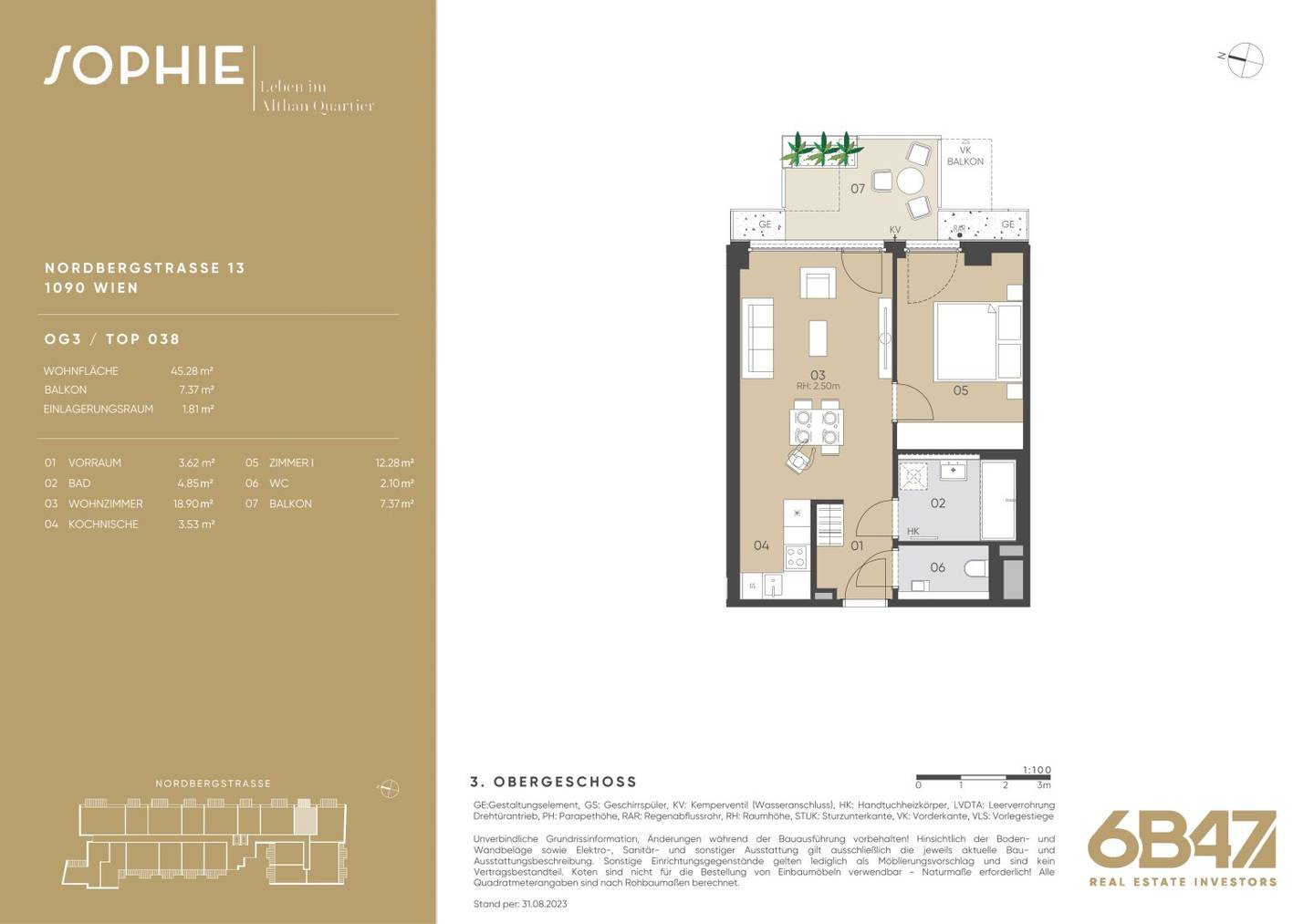 Wohnung mit Balkon neuwertig ausgestattet nahe U4