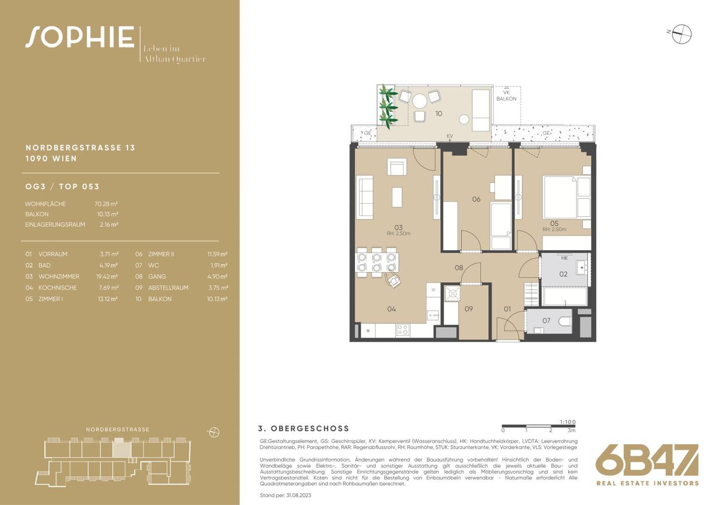Newly built apartment with balcony near U4