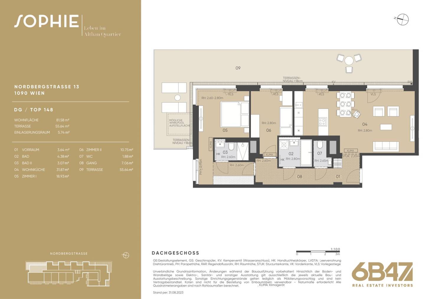 Wohnung with generous terrace in a new build