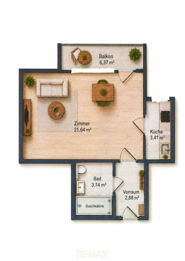 Wohnung Erstbezug nach Sanierung Balkon ins Grüne