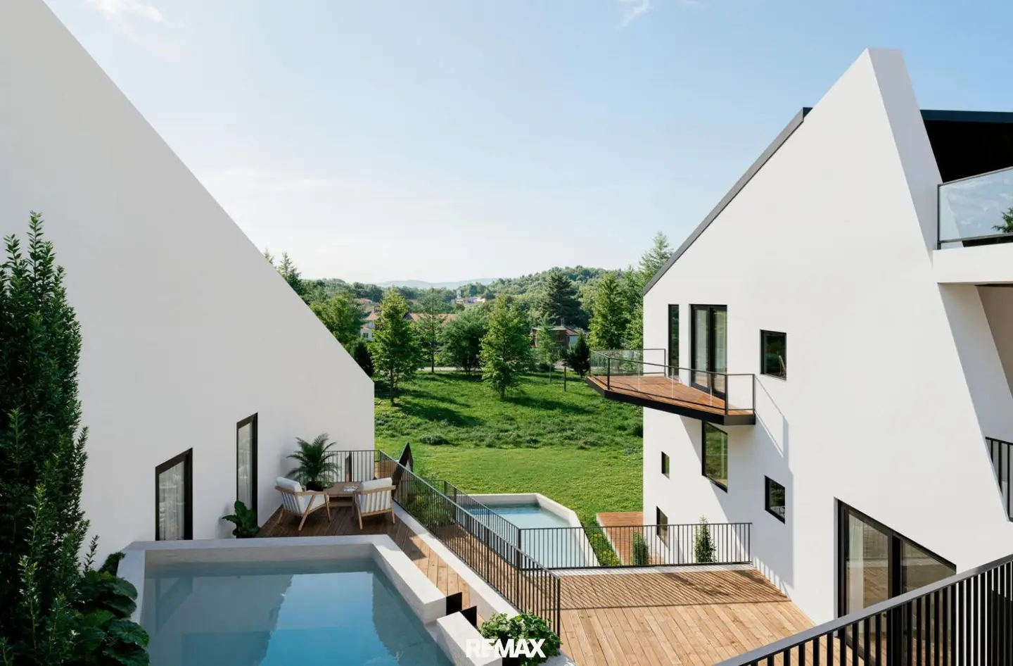 Wohnung with large terrace and green view