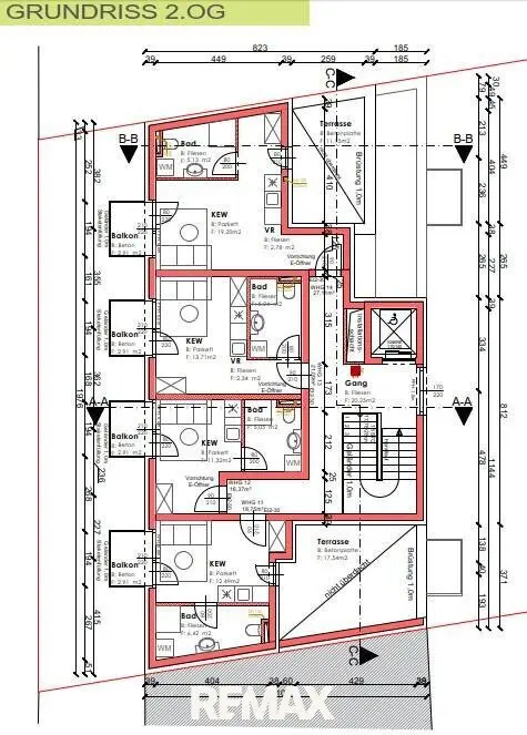 Newly built apartment with balcony and lift