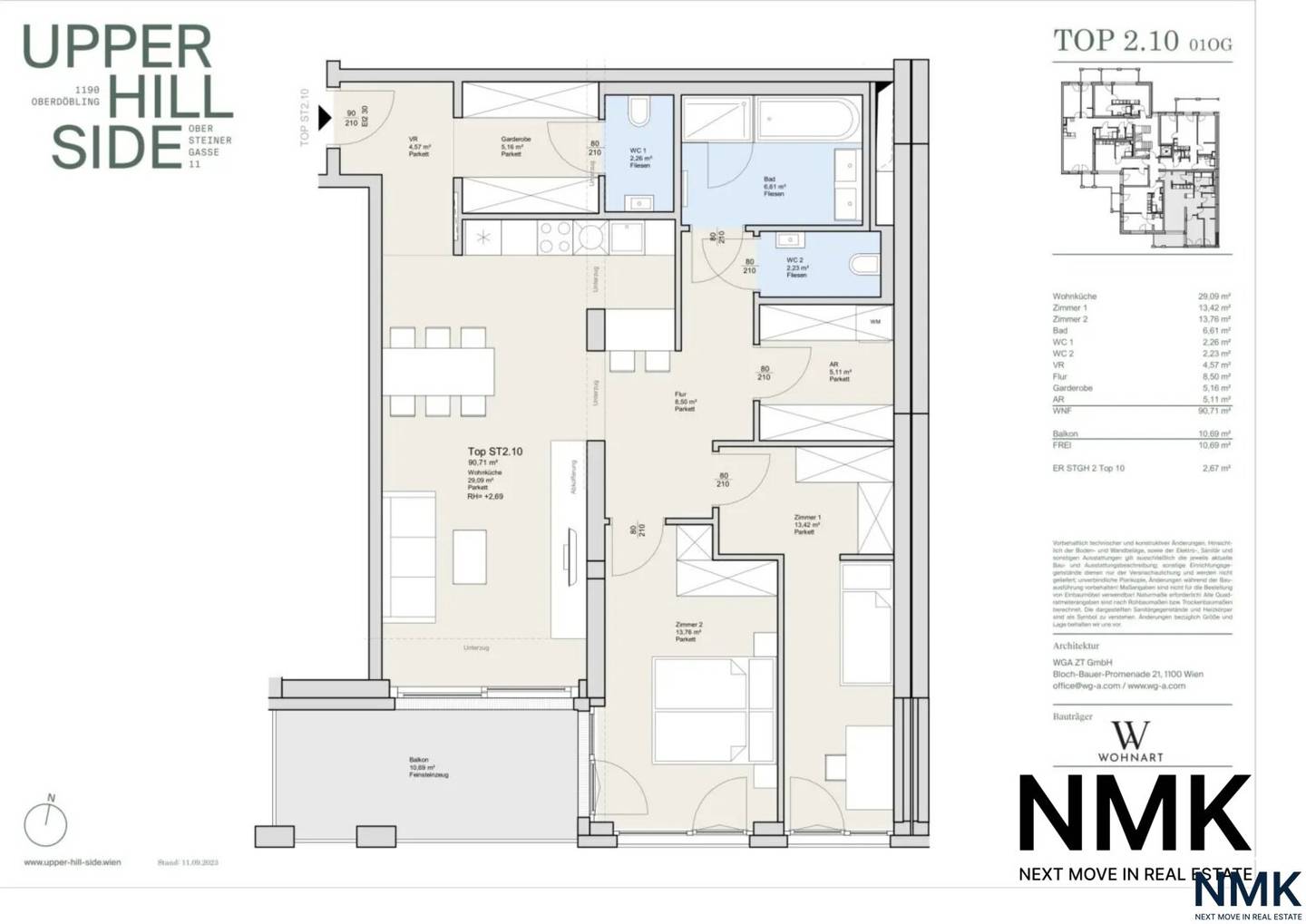 Wohnung mit Balkon und Wohnküche in ruhiger Grünlage