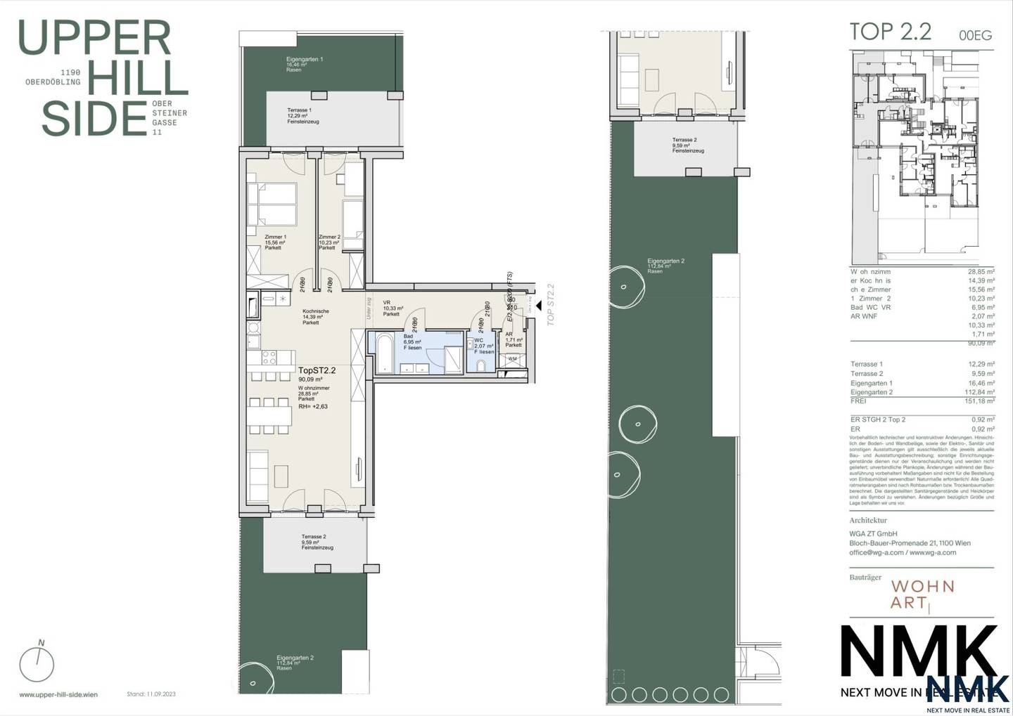 Bright apartment with private garden and terrace