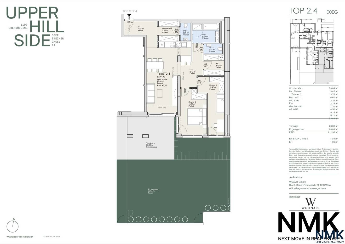 Gartenwohnung mit privatem Eigengarten und Terrasse in Döbling