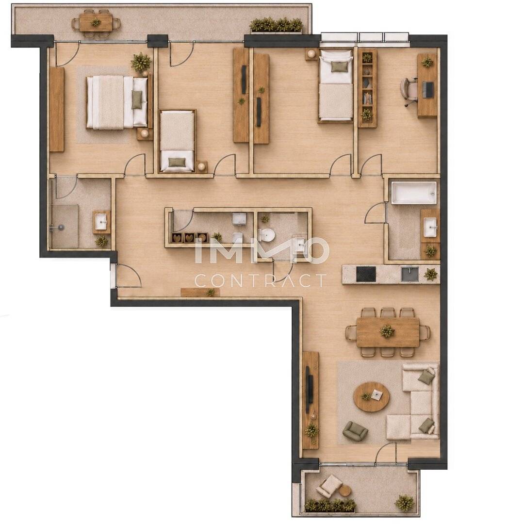 Investment Apartment in New Build with Balcony and Terrace