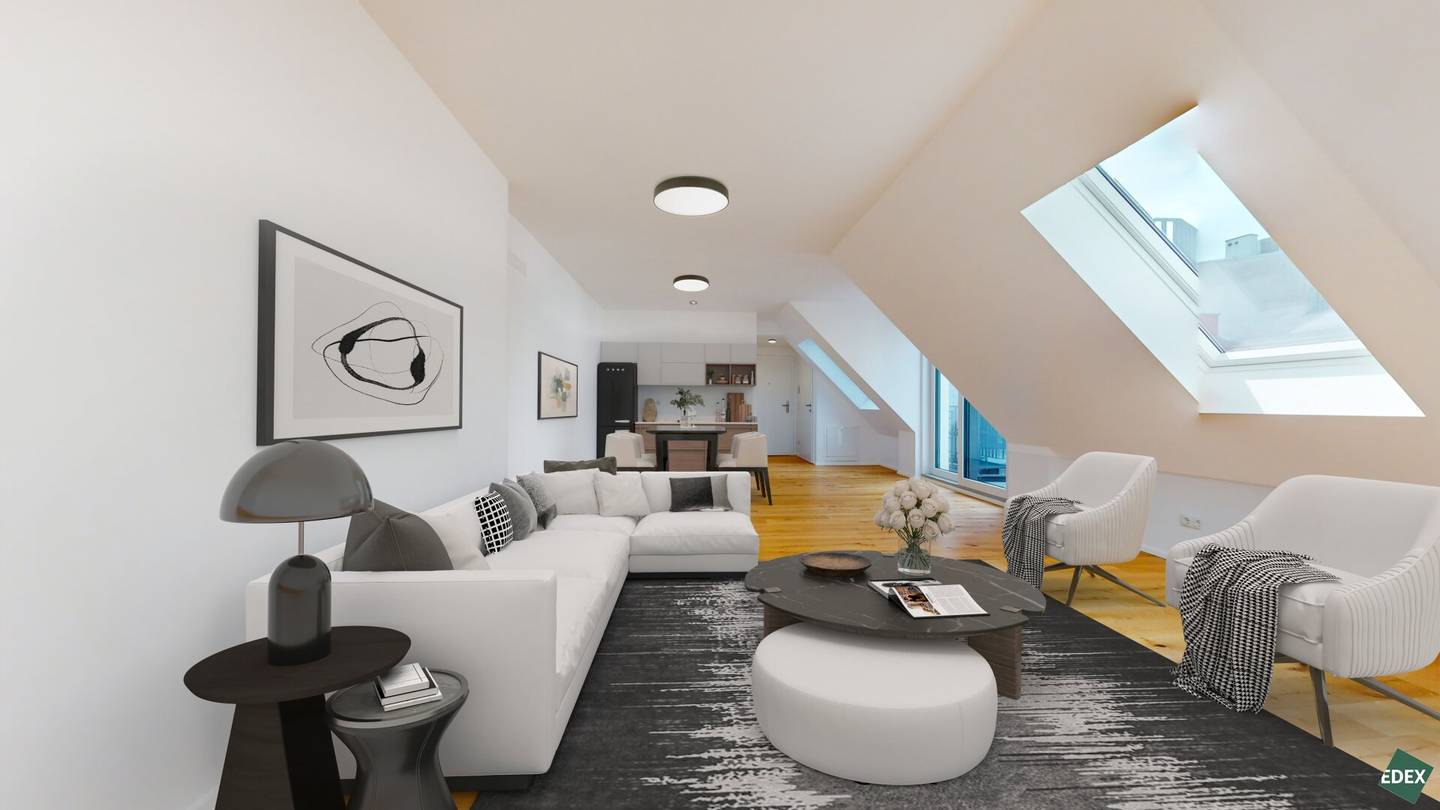 Penthouse flat with open living area and outdoor space in Vienna