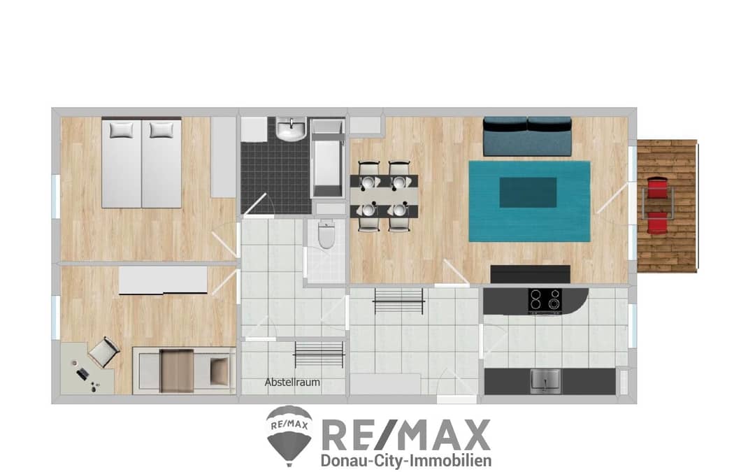 Wohnung mit Balkon und eigenem Stellplatz