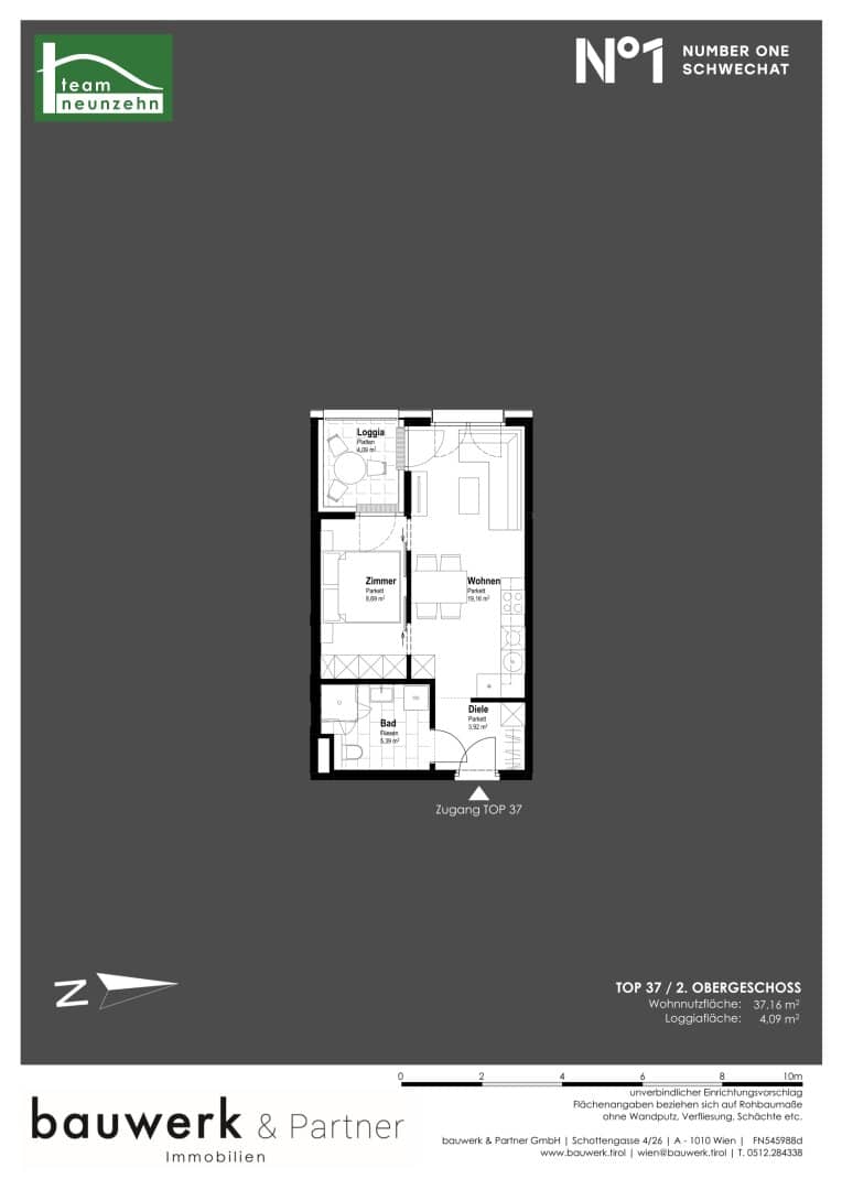 Erstbezug Neubau Wohnung mit Loggia in zentraler Lage