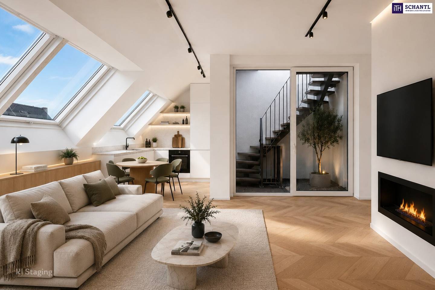 Attic apartment with first occupancy and roof terrace