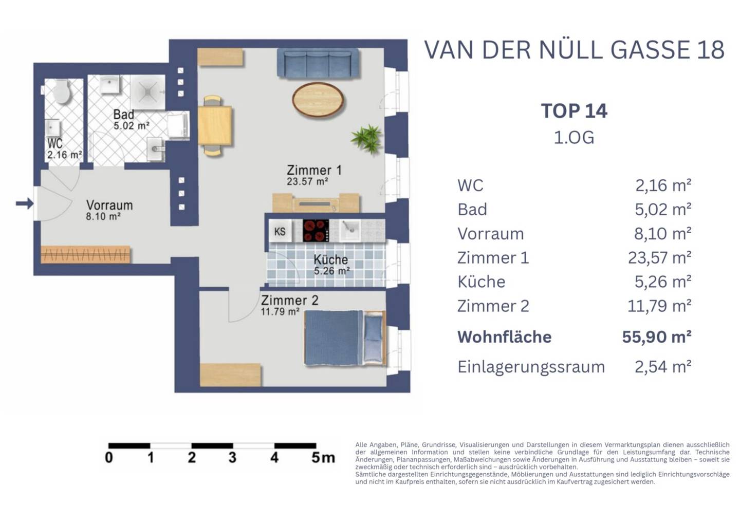 Dreamlike 2-room apartment with fitted kitchen