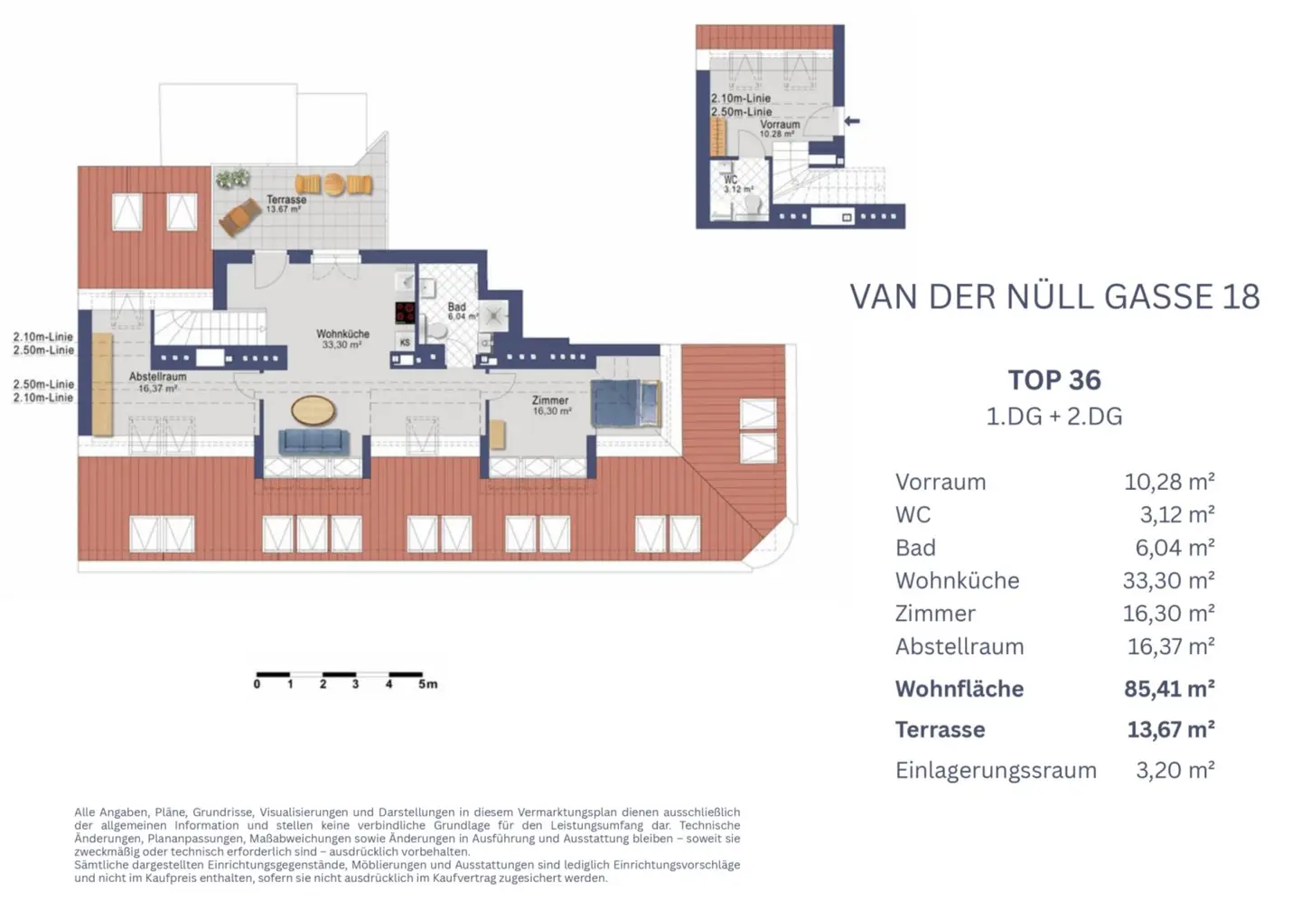Exklusiver Erstbezug in Favoriten 3 Zimmer Dachgeschosswohnung mit Terrasse