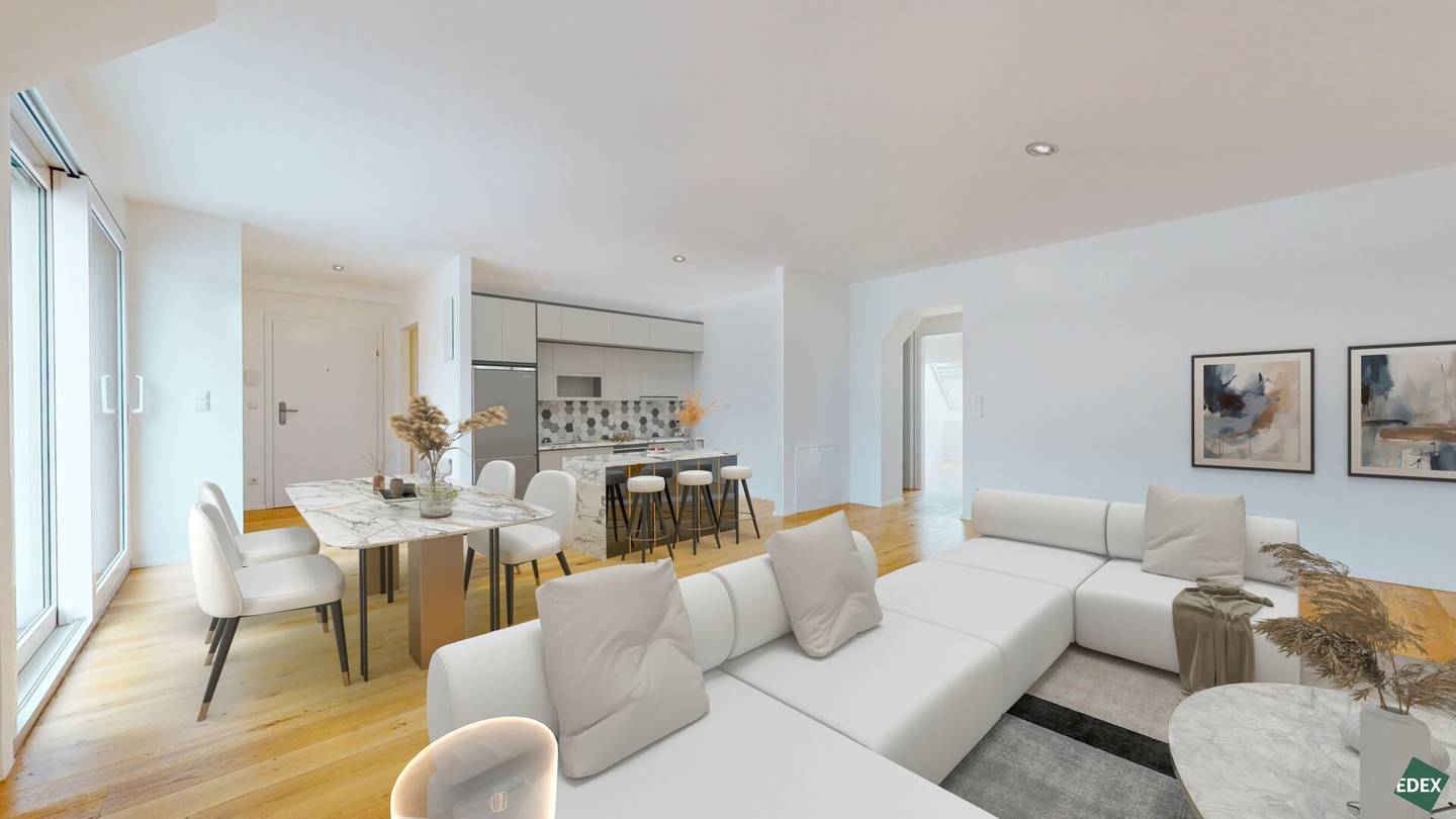 Bright penthouse apartment with balcony and terrace