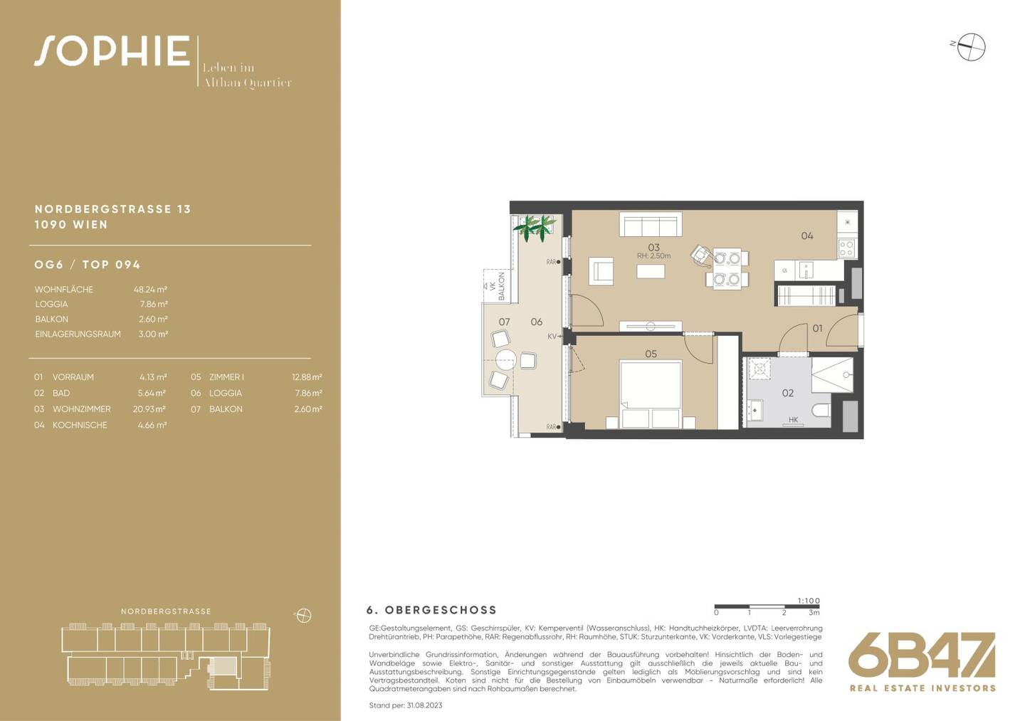 New build apartment with loggia in Alsergrund