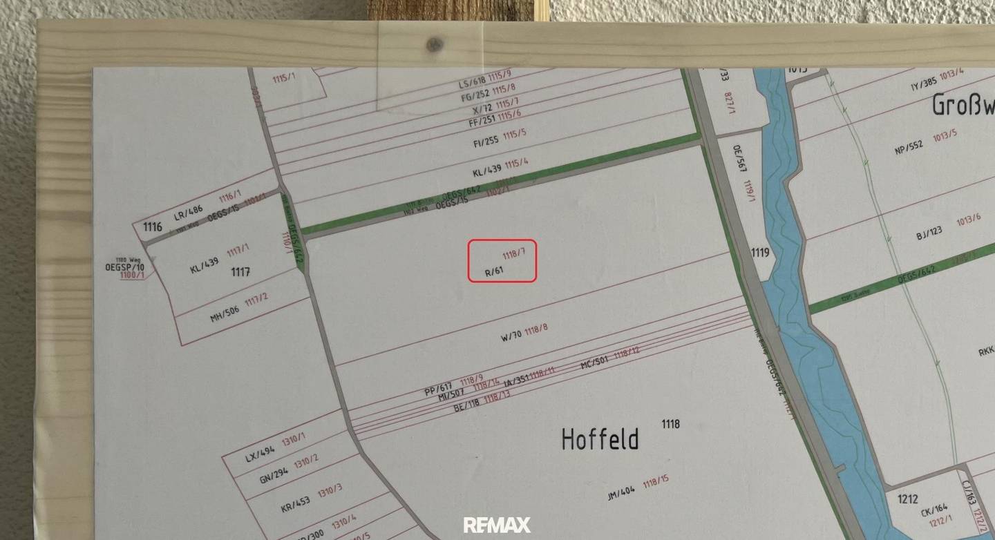 Plan mit Markierung vorl. Gr. Stk.