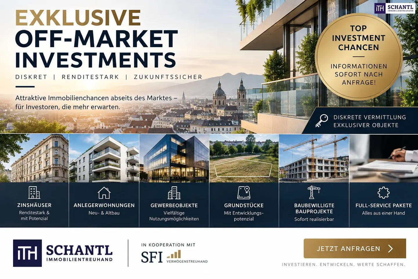 OFF-MARKET INVESTMENT OPPORTUNITIES – High-yield apartment buildings, plots & entire construction projects!