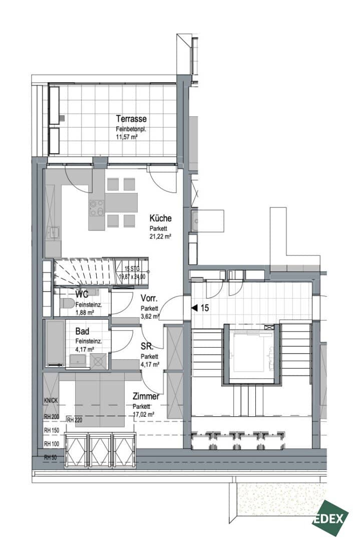 Penthouse Maisonette with Four Terraces and Green Views