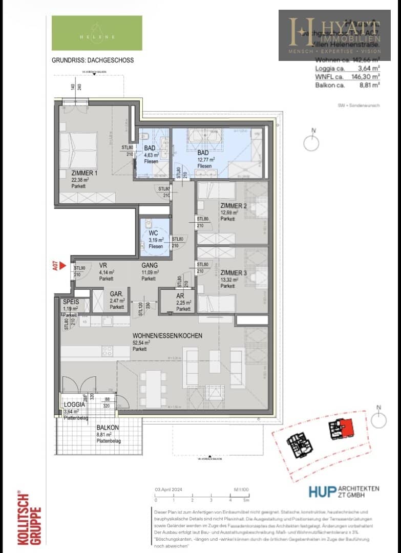 HELENA: 4-Zimmer DG-Wohnung in Baden