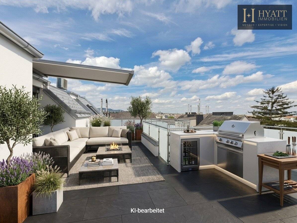 Attic apartment with terraces in Hernals