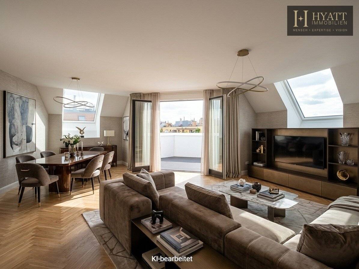 Attic apartment with terraces in Hernals
