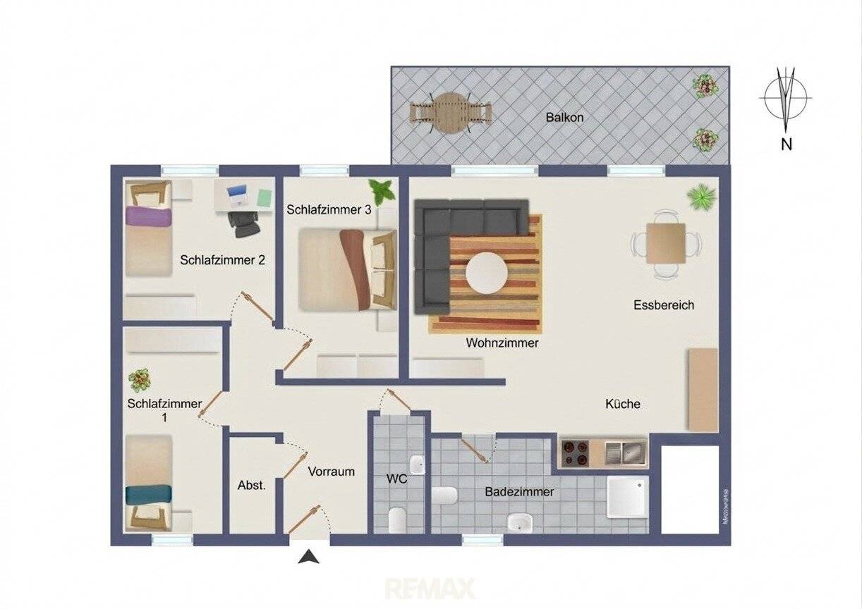 Helle 4 Zimmer Wohnung mit Südterrasse und Tiefgarage