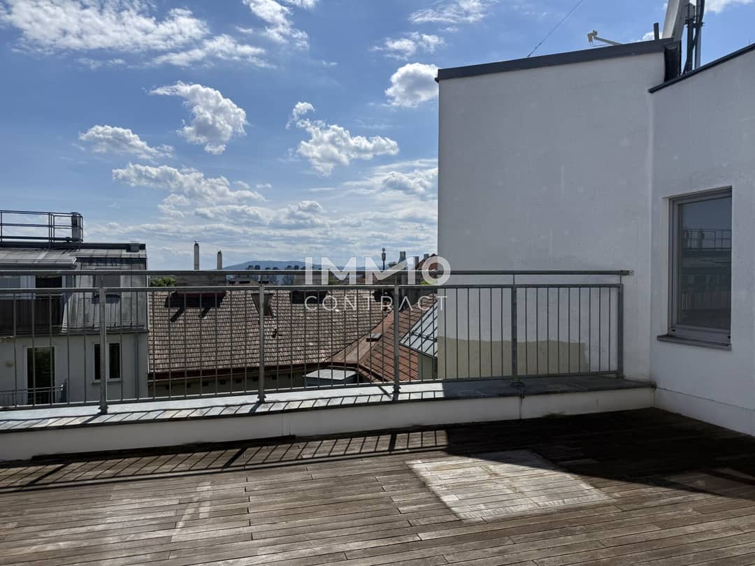 Top floor apartment with roof terrace in Meidling