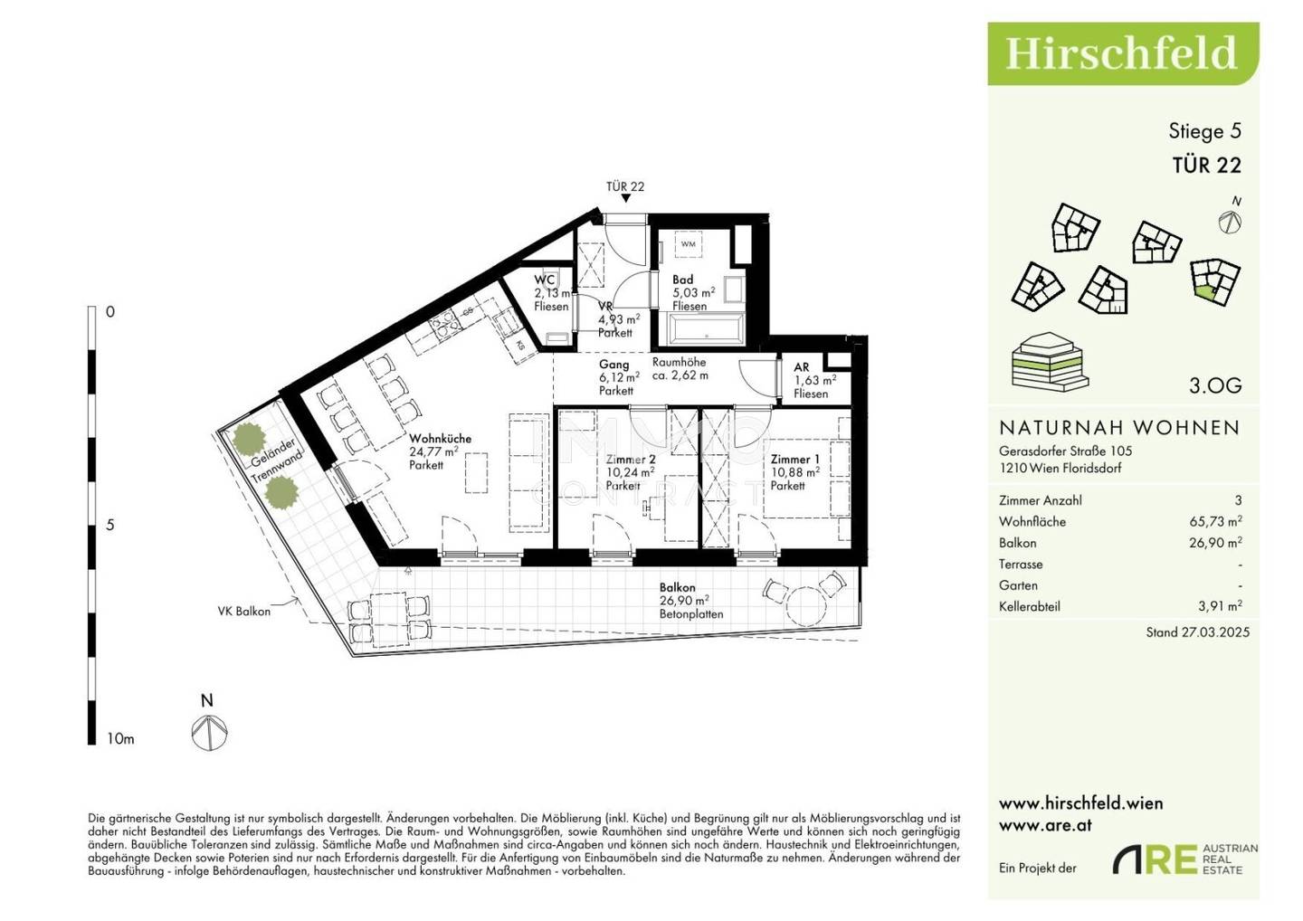 Wohnung Hirschfeld Erstbezug Neubau Großer Balkon