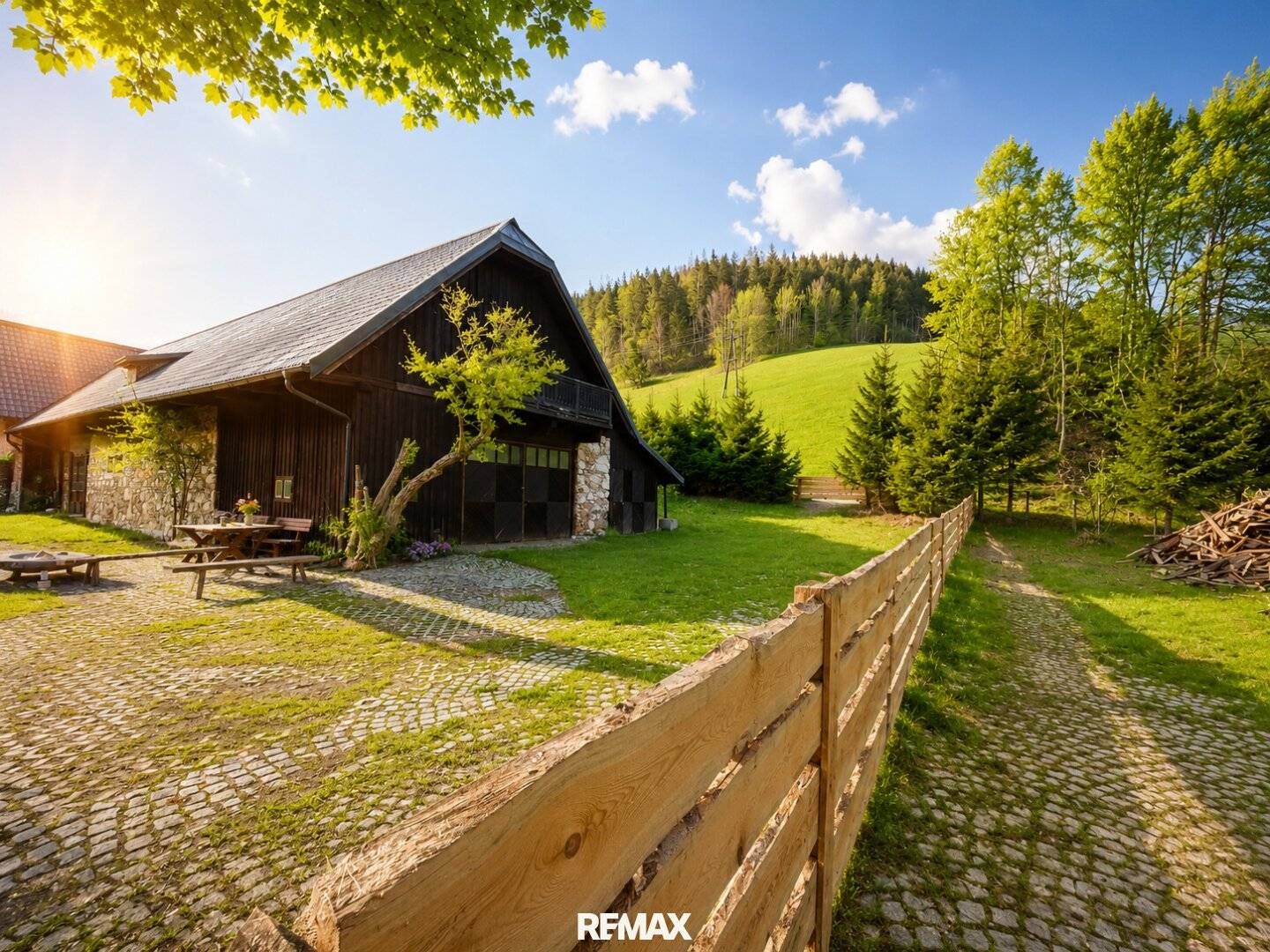 Plot with Barn and Log Cabin