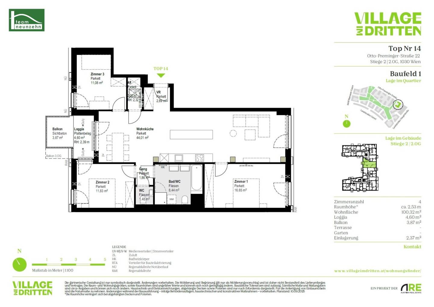 Apartment new build loggia Schweizergarten