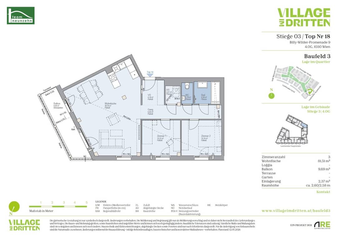 Erstbezug Neubau Wohnung mit Balkon