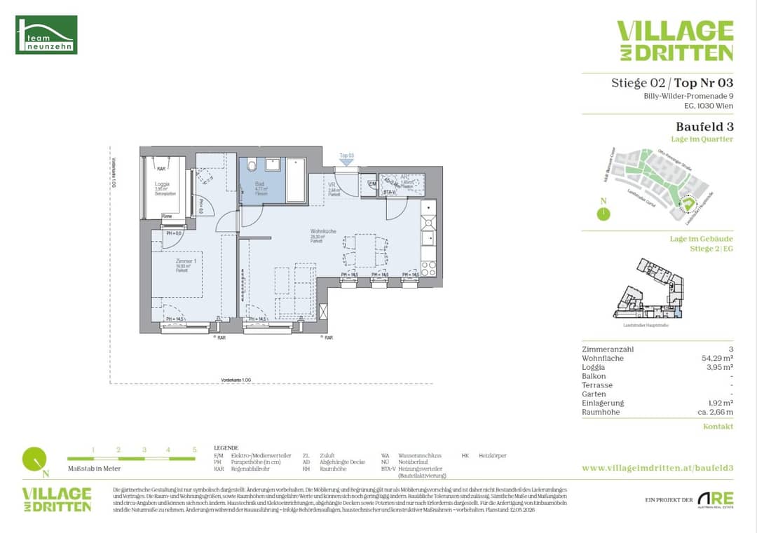 Erstbezug 3-Zimmer-Wohnung Village im Dritten