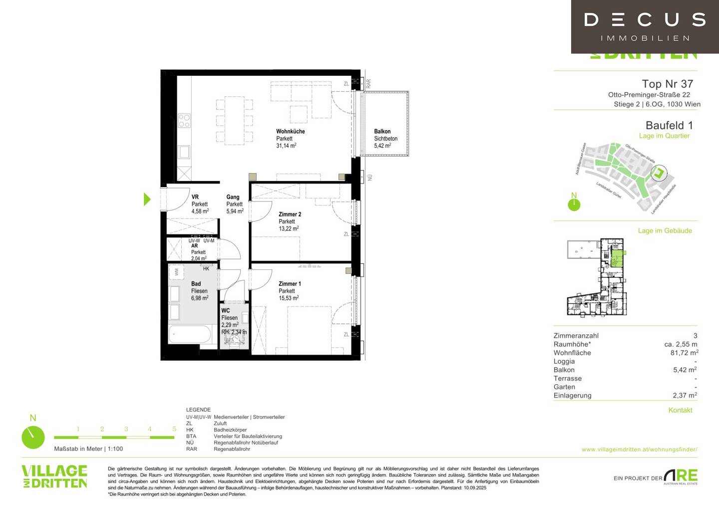 Wohnung Neubau Village im Dritten mit Balkon